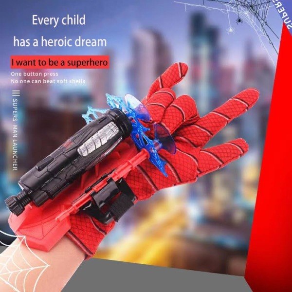 Spider-Man Cosplay Launcher Spindelsilke Handskar Spindelvävslansering Karaktärsleksak Halloween Rekvisita Barn Handledslansering