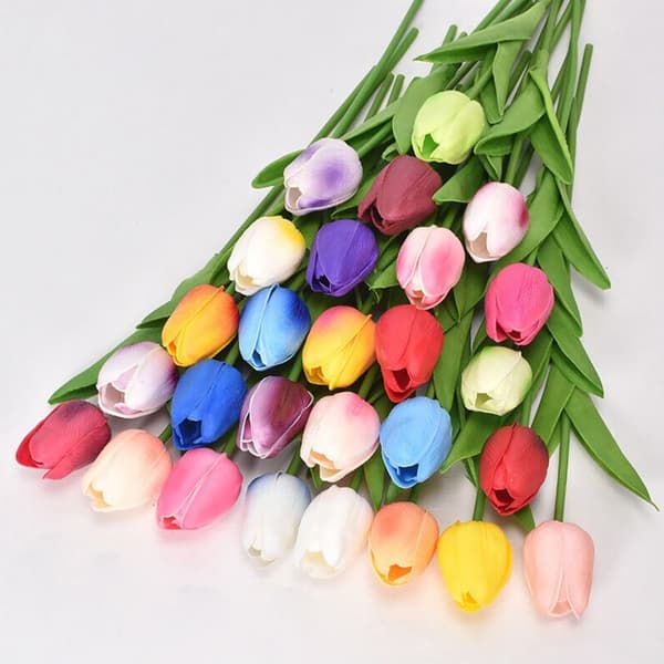 Kunstige Blomster Silketulipaner GUL yellow