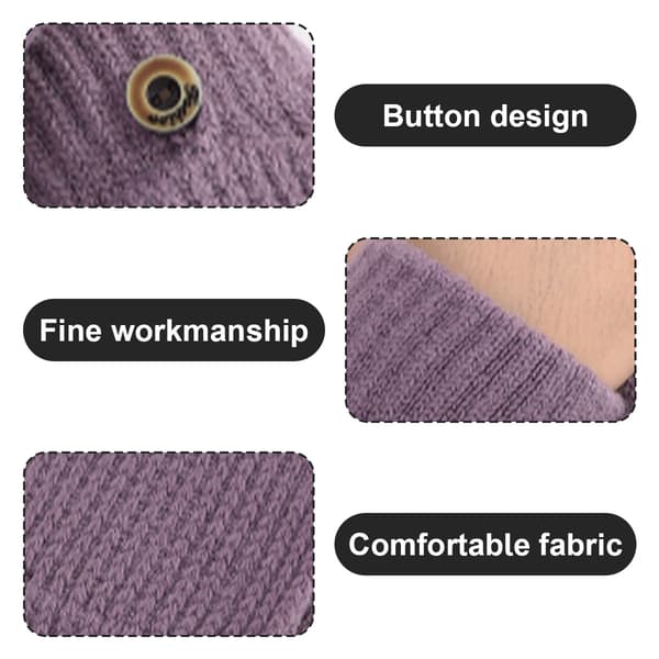 Vinterhandskar för kvinnor, 2-pack varma stickade konvertibla fingerlösa handskar för kvinnor, presenter med vanteöverdrag Combination 4
