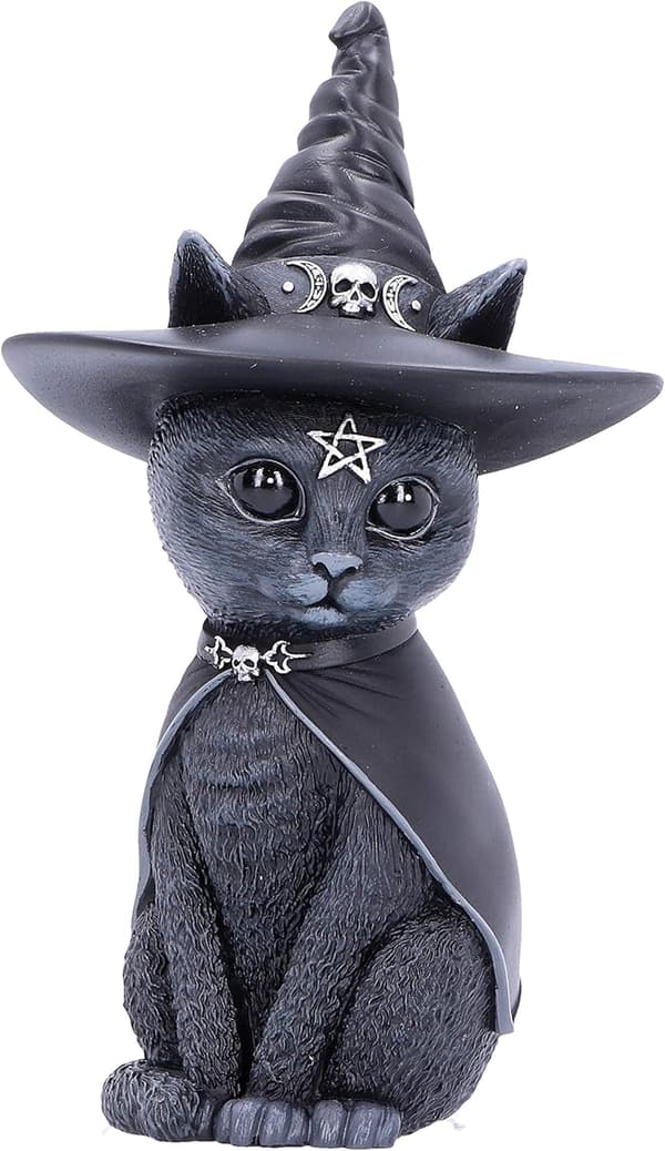 Okkult kattefigur heksehat sort 10,5 cm