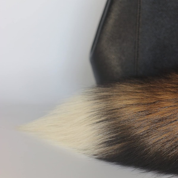 Superstor og fluffy solrevhale pels cosplay leketøy veske tilbehør nøkkelring brun