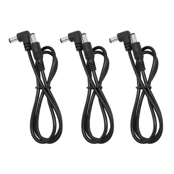 3 stk. Gitarpedal Strøm DC-kabel for Effektpedal 5,5 x 2,1 mm Strømledning Kabel Hann til Hann 24AWG Koblingsplugg Ledningsadapter