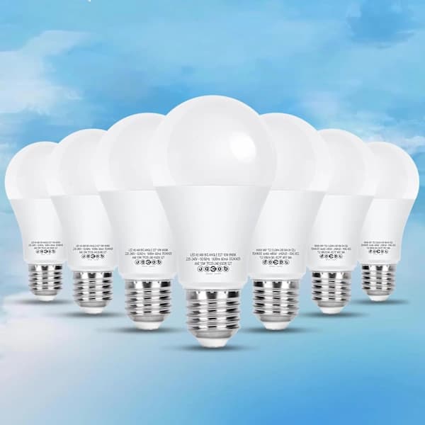 A60 E27 LED-lampa Kallvit 6500K - 10W A60 Globlampor - 1600 lumen - CRI ≥ 80 - Ej dimbar - 7-pack