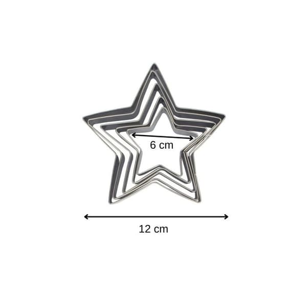 Udskærer - Zenker - Sæt med 5 stjerner - Rustfrit stål - 6 til 12 cm Rostfritt stål