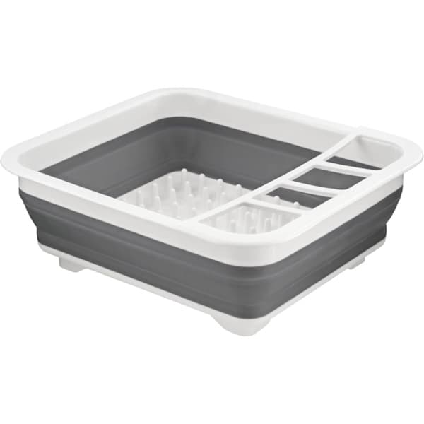 Uttrekkbart sammenleggbart oppvaskstativ med bestikkholder 34.5*28*10