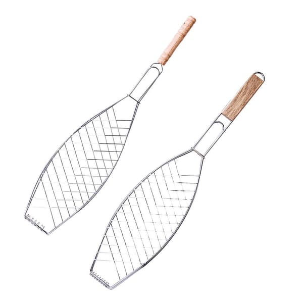 Grillklemme til fisk med træhåndtag BB B B