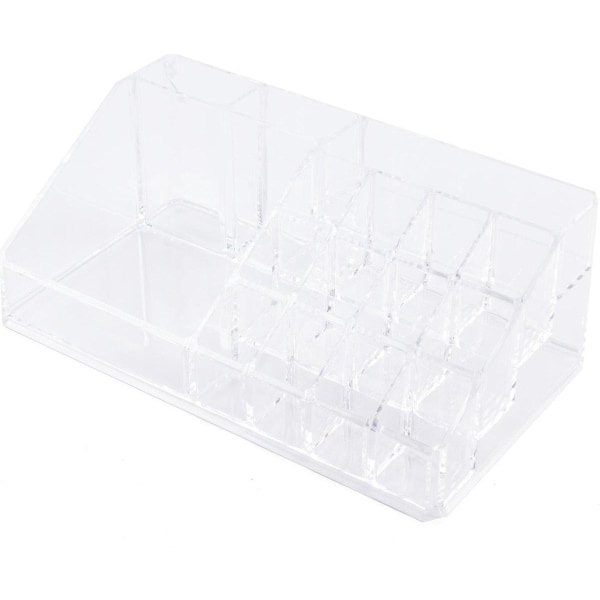 Sminkeholder / Stativ til Sminke - 16 Rum - Transparent Sminkeopbevaring