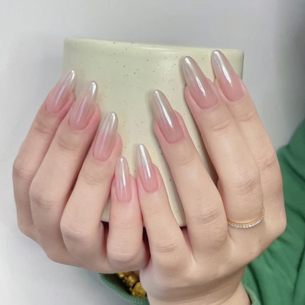 Månsken Nagelglitterpulver Vit Dammpigment Krom Spegel A1