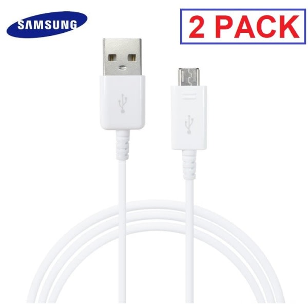 2-pack Orignal Samsung Micro USB -kabel Vit Vit