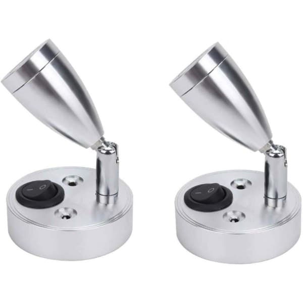 2 stk 12V LED Spot Leselampe Vegg Sengelampe