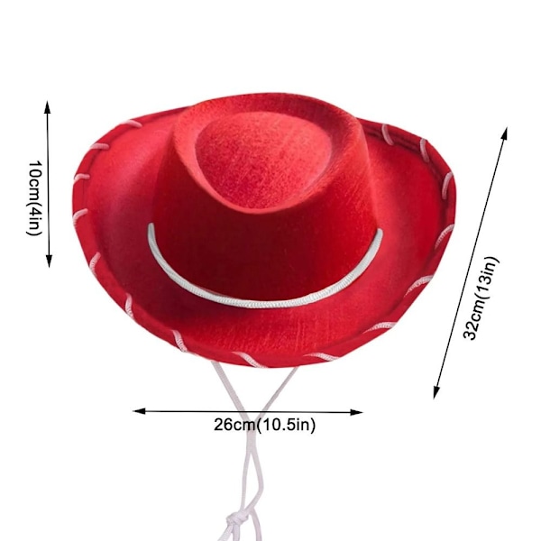 Cowboy-hattu / Cowgirl-hattu PUNAINEN Red