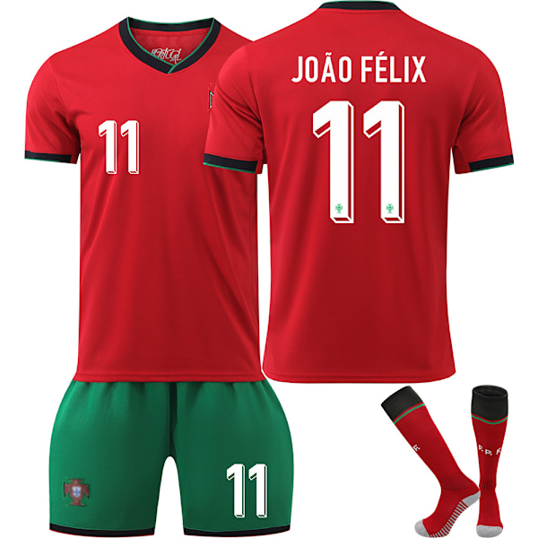 (Specialtilbud) 2425 UEFA Euro Portugal NR. 11 JOAO FÉLIX FODBOLDTRØJE SÆT NR. 11 JOAO FÉLIX NR. 11 JOAO FÉLIX