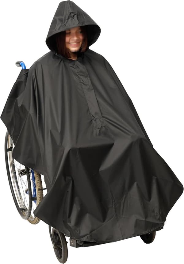Rullestolregnponcho Regnkappe - Vanntett Rullestolponcho - Elscooterponcho
