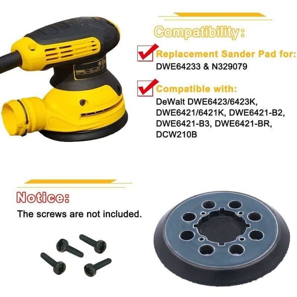 Sett med 4 8-hulls slipeputer for DWE6423 125 mm eksentersliper, blå