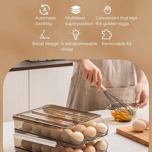 Large Egg Holder for Refrigerator, Multi-Layer Chicken Egg Storage Container, Egg Storage