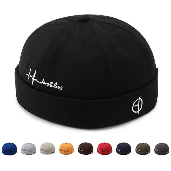 Bomull Docker Caps Luer SVART BLACK