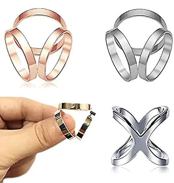 Skjerfspenne Klesplagg, 4 stk Skjerfspenne, Tre Ringer Mote Skjerf Ring, Skjerfspenne
