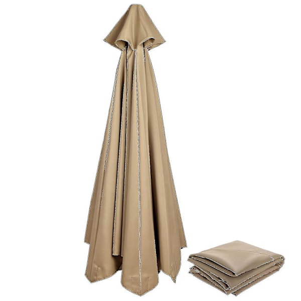 (Arbetardag-kampanj!) Bästsäljande Ersättningstyg Trädgårdsparasoll Taköverdrag För 3m 6/8 Arm Uteplats Solparasoll 50% Erbjudande-yzy (FMY) Tan 300cm*6k Tan
