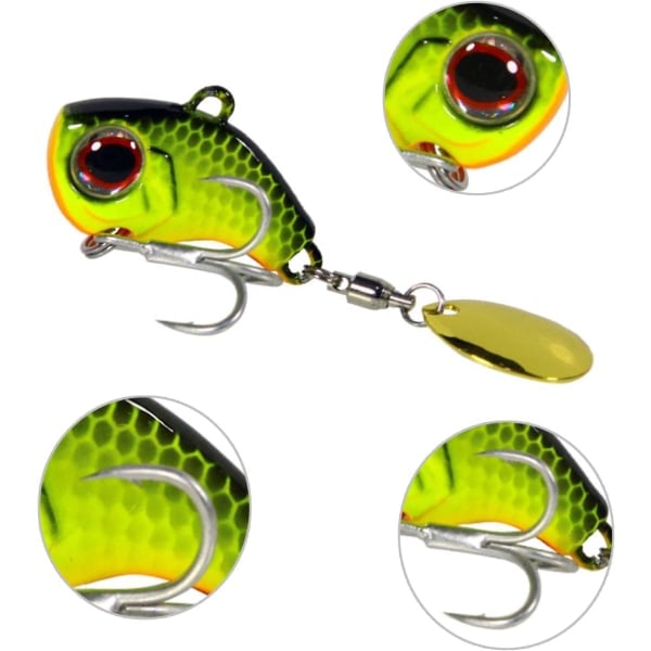 Spinnfiske, Fiske, Jigg Spinnare, Konstbete, Fiskeredskap, Jiggspinnare för Abborre och Gädda, 6 stycken