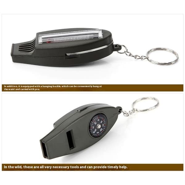 Multifunktionell 4 i 1 Visselpipa Kompass Förstoringsglas Termometer Grön Grön one size