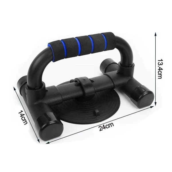 Push-up-håndtak med sklisikring, push-up-stenger av solid metall, push-up-håndtak blå
