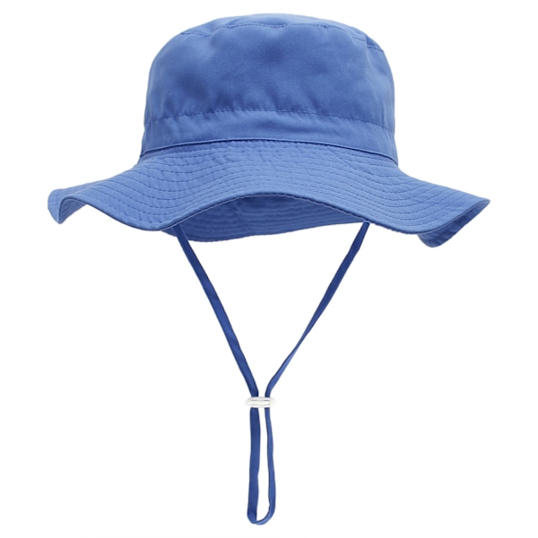 Barnhattar, vår- och sommarsolhattar, andningsbara buckethattar för pojkar och flickor, strandhattar och fiskarhattar blue S