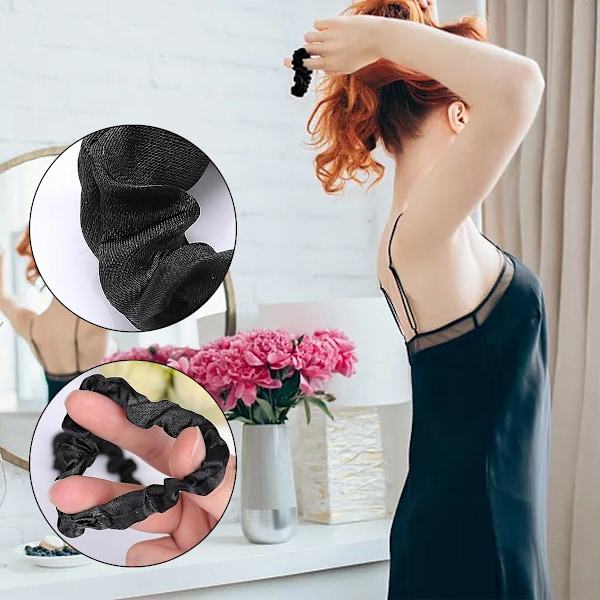 10 st satin hårscrunchies, elastiska sidenhårband smala hårsnoddar, halkfria hästsvanshållare band, söta hästsvanshållare håraccessoarer för