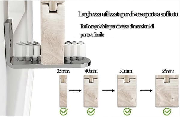 Justerbar golvguide Vägg/Dörrbotten Guide För Skjutdörr i Trä, Silver