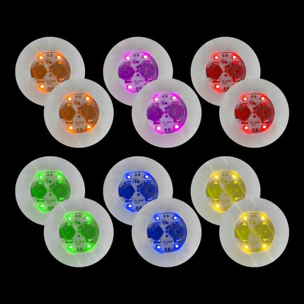 (Specialtilbud) 12 stk. LED farvede coasters til vinflasker, lysende