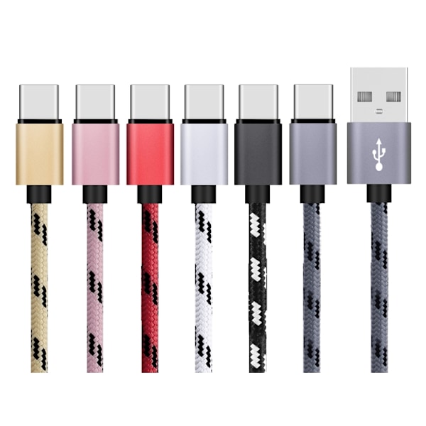 (Spesialkampanje) 2 Meter - USB-C Hurtiglader / Kabel - Velg Farge! Hvit Hvit Hvit Vit White