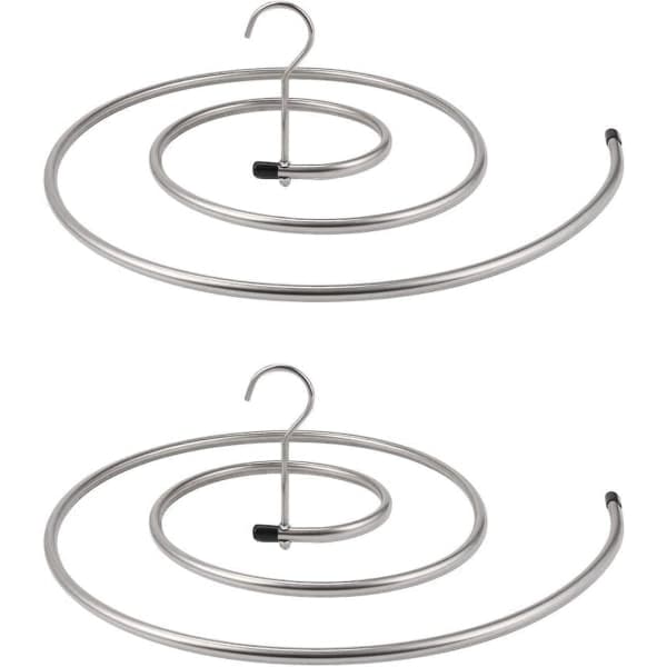 2 stk. tørrestativer til tøj Rustfrit stål vasketøjsstativ Spiralophæng til tæpper, lagner, gardiner (sølv)