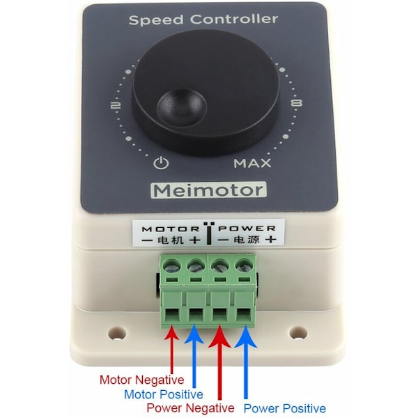 12V motorvarvtalsregulator, PWM-motorvarvtalsregulator pulsbreddsmodulator DC10-60V 20A vattentätt skal