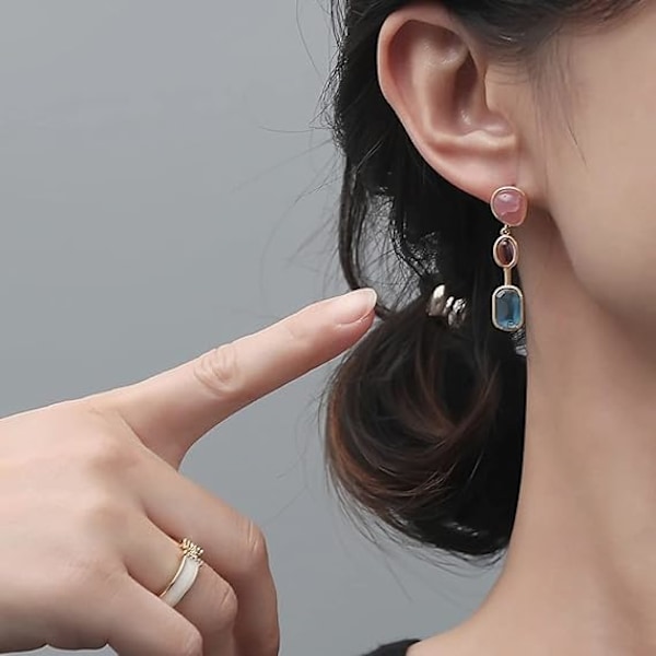 (Spesialtilbud) 1 Par Lange Hengende Øredobber Gullbelagt Cubic Zirconia Øredobber