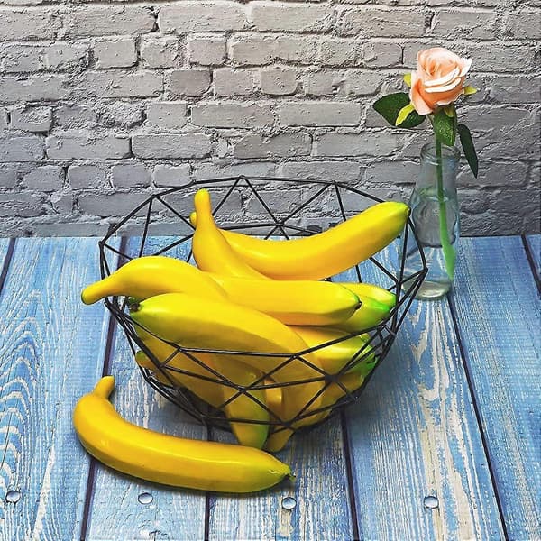 Artificial Yellow Bananas Lifelike Simulation Fake Fruit Home House Kitchen Decoration 5pcs Set