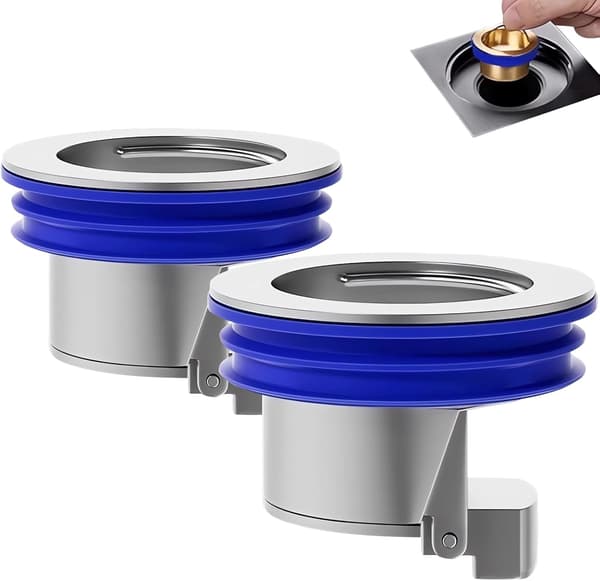 2-pack Magnetisk Levitation Backventil för Dusch (Silverpläterad), Envägsavlopp, Mässingssluss för Snabb Dränering