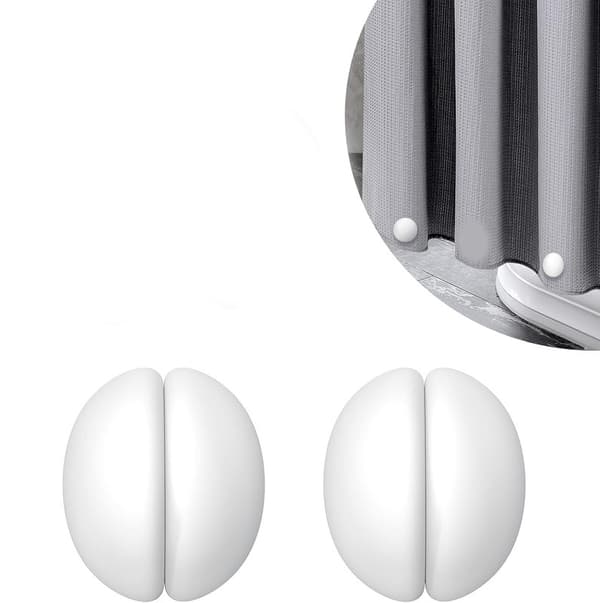 (Vit) Bruseforhængsvægte, rustfri bruseforhængsmagneter, silikoneindpakket tunge 2 pcs