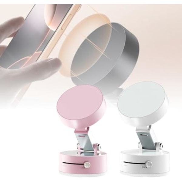 Magneettinen puhelinpidike, tyhjiöimulla varustettu magneettipidike autoon, säädettävä puhelinteline kaikkiin älypuhelimiin White+Pink