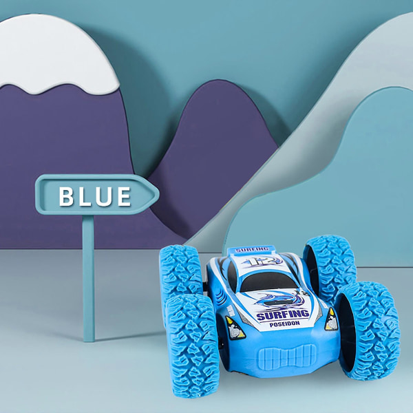 Dra tillbaka Bilar Dubbelsidiga friktionsdrivna fordon Stötsäkra leksaksbilar 240450 Blue
