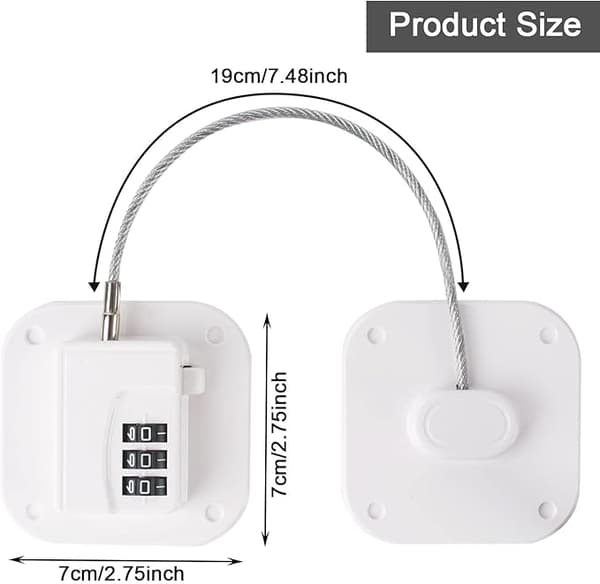 2-pack Kylskåpslås - Kombinationslås för Kylskåp
