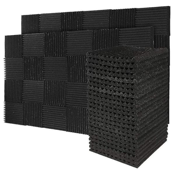 50 stk Lyddempende Skumplater - Lydabsorberende Paneler - Kileform for Studiovegg (Beste)