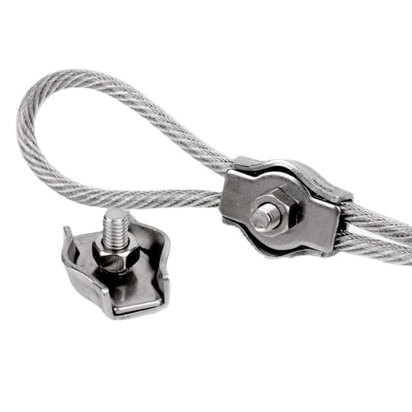 24 stk. metalkabelklemmer, M2-kabelklemmer, kabelklemmer i rustfrit stål til 2 mm stålkabel, til byggepladser