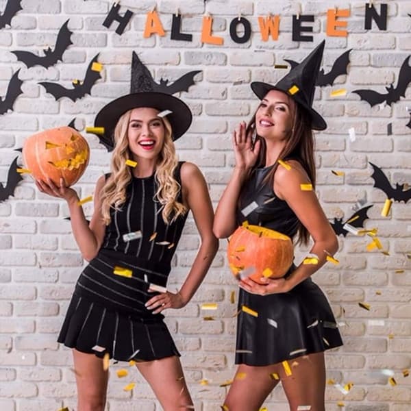10 Sorte Heksehatte - Halloween Partyhatte - Sorte Spidse Troldmandshatte - Cosplay Partyhatte