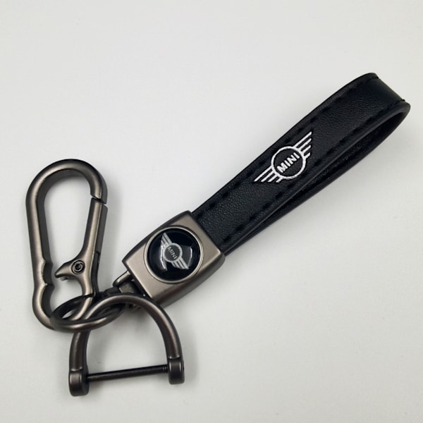 (Specialerbjudande) Personlig bilnyckelring i metall med logotyp - Lädernyckelring för män Benz Benz Benz Silver Hardware Benz