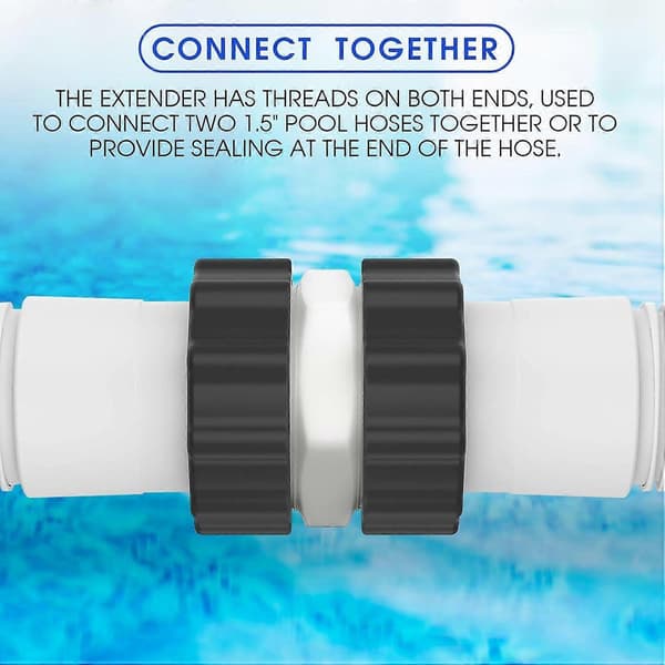 Delad Poolslangskoppling Kompatibel med Intex Coleman 1.5\" Poolpump med 2 L-ringar Packningar, Poolslangskopplingsdelar ovan jord