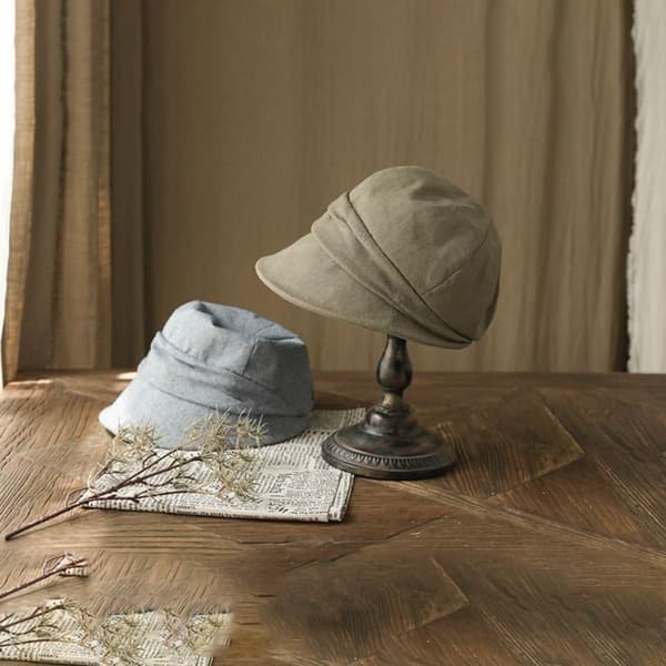 Åttekantet bøttehatt solhatt BEIGE beige