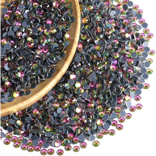 8000 kpl Sateenkaari Hotfix Strassi, SS6, 1,9-2,1 mm askarteluun ja vaatteisiin, Sateenkaari Rainbow SS6 Rainbow
