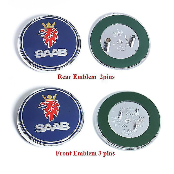 68mm 2 3 Pinnit Saab Auton Etu Kori Huppu Logot Taka Takaluukku Puskuri Tunnus Saab 9 3 9 5 9-3 9-5 Saab Tunnus Tarra Tarvikkeet -ys