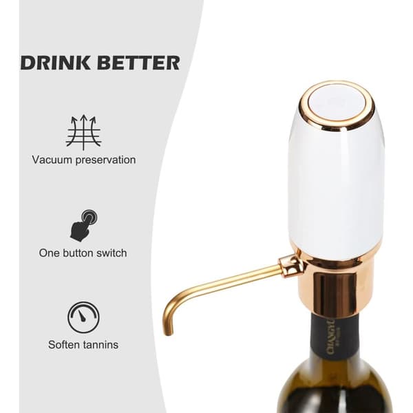 Elektrisk vinlufter dispenser, genopladelig med USB-kabel