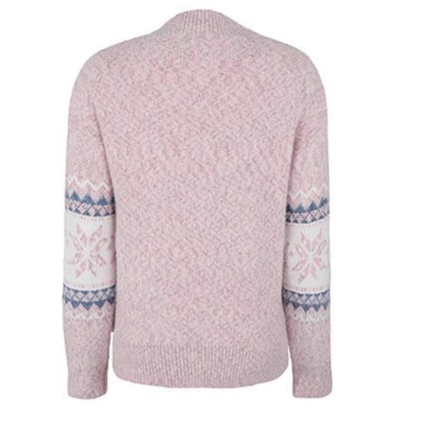 Dame Pullover Genser Julegenser Varm Pullover Gensere Julegenser Jule Turtleneck Genser Rosa Pink XL