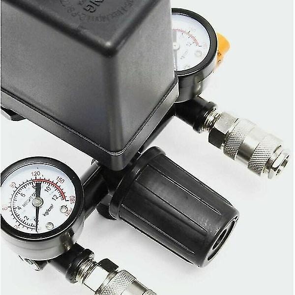 (Specialtilbud!) Trykregulator med manometer til kompressor Manometer med 2 displays
